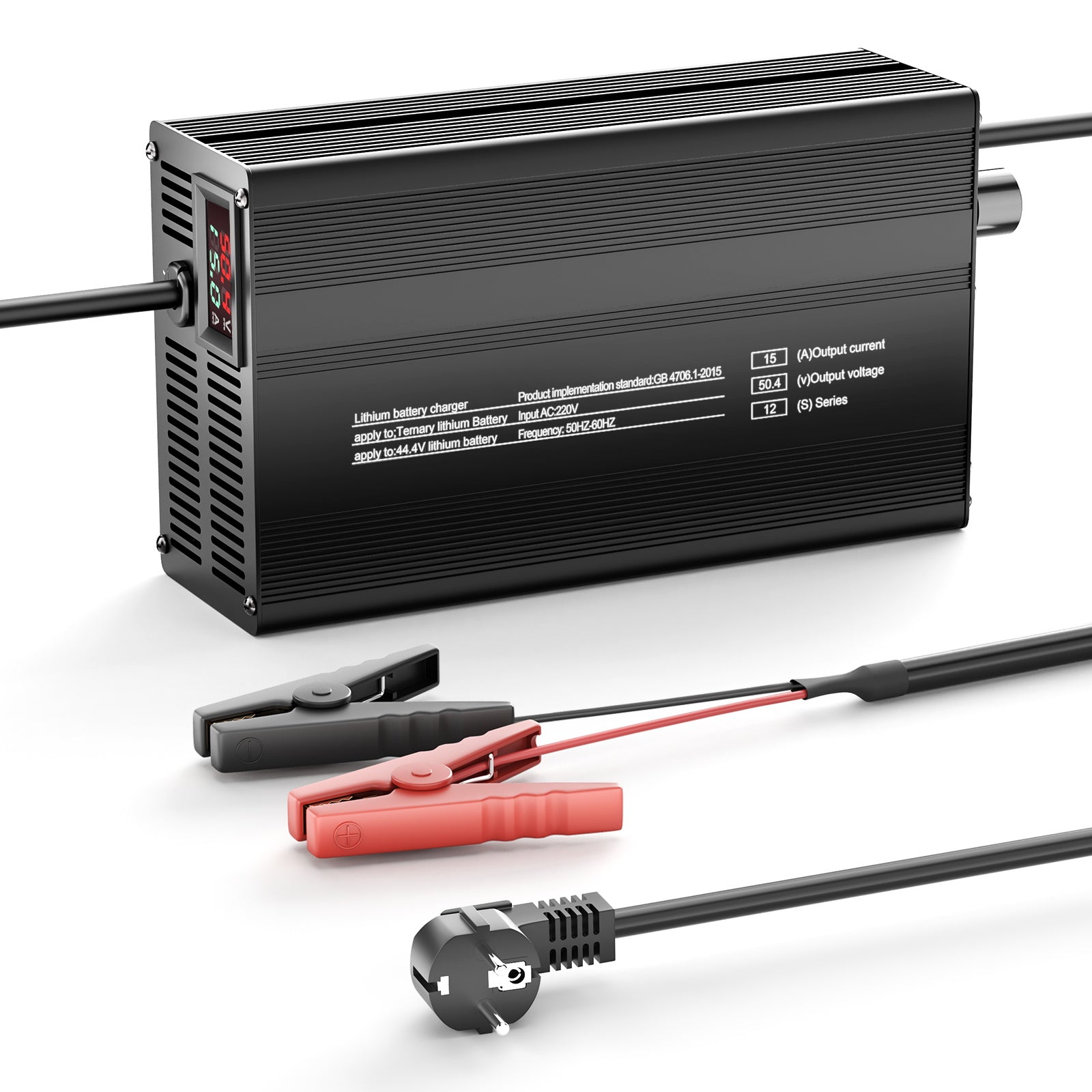 NOEIFEVO 12S Smart Charger for 44.4V Lithium Batteries - 50.4V 15A Adjustable with Fast/Slow Modes (MLC1300)