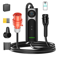 NOEIFEVO 2026 Pro Mobile Wallbox 11kw mit app, e auto CEE 16A auf Typ 2 Ladekabel, 3-phasig EV Ladegerät für Allen EVs(IEC 62196-2) & PHEVS