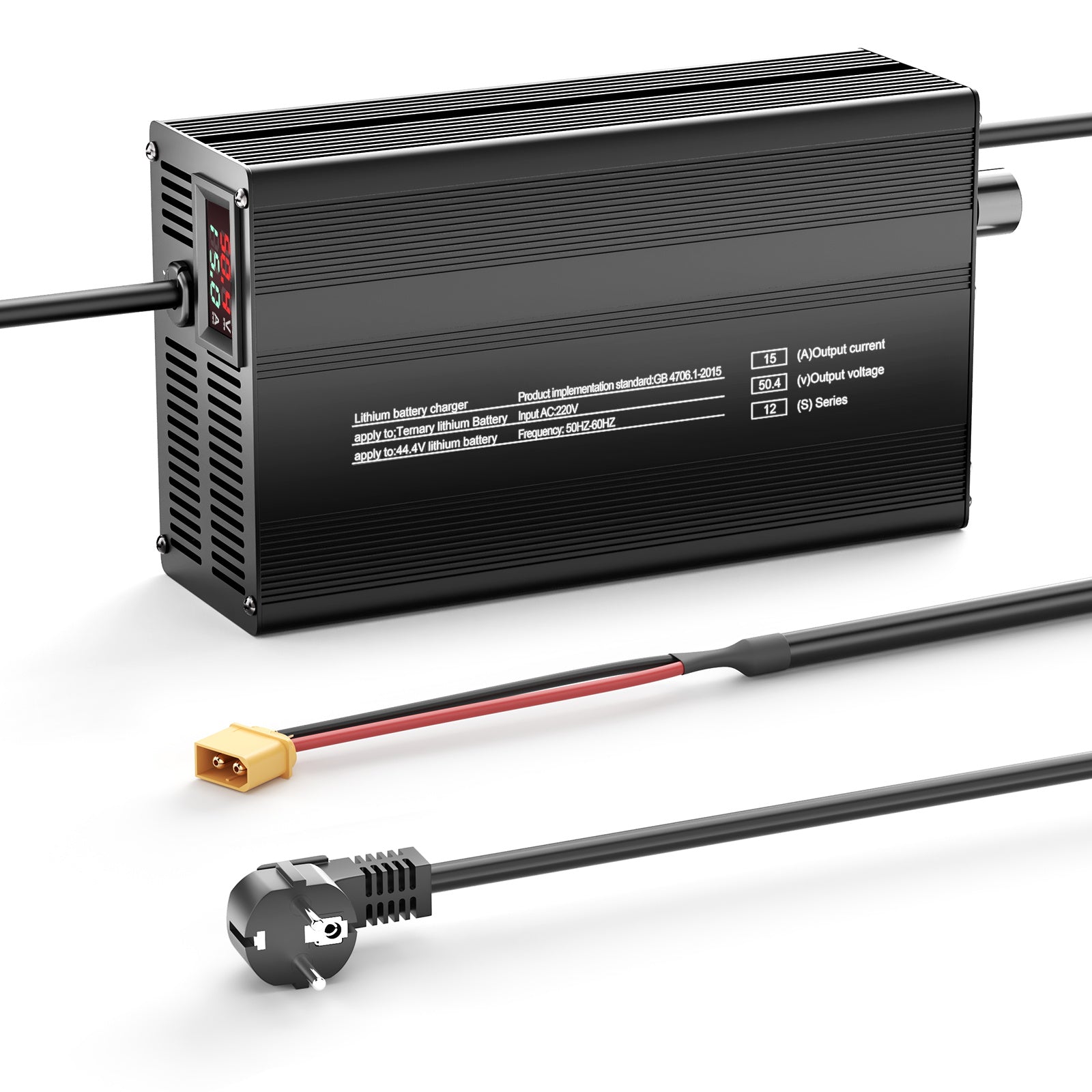 NOEIFEVO 12S Smart Charger for 44.4V Lithium Batteries - 50.4V 15A Adjustable with Fast/Slow Modes (MLC1300)