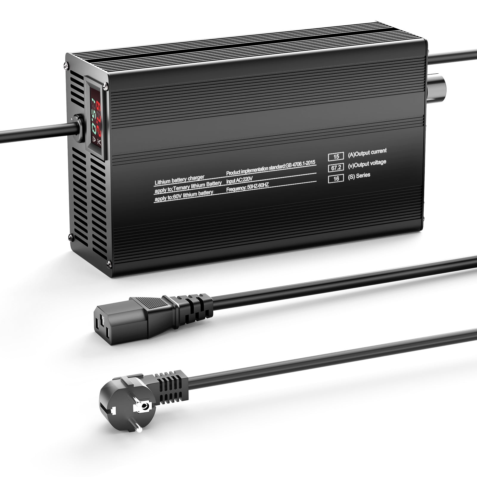 NOEIFEVO 16S Smart Charger for 60V Lithium - 67.2V 15A Adjustable with Fast/Slow Modes (MLC1300)