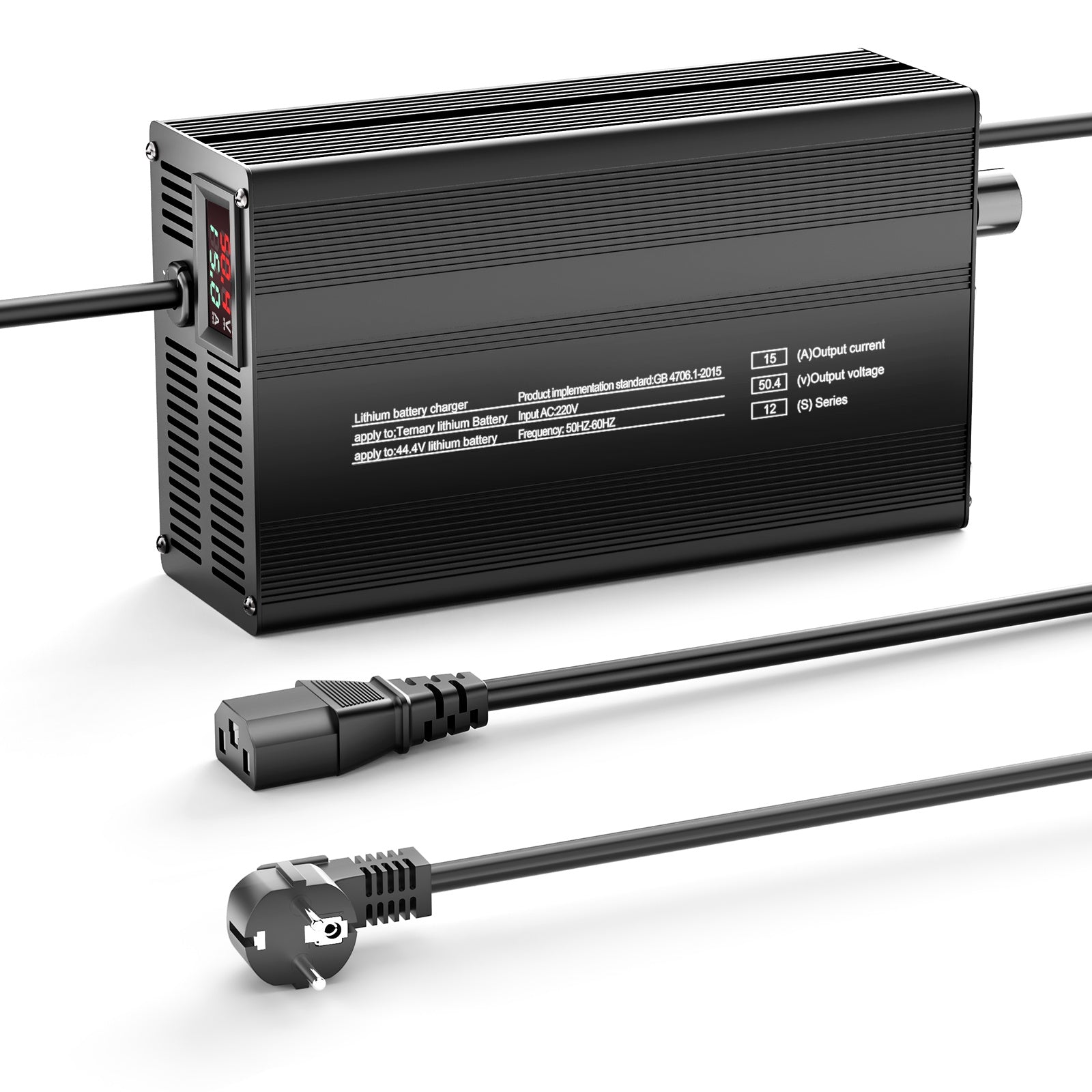 NOEIFEVO 12S Smart Charger for 44.4V Lithium Batteries - 50.4V 15A Adjustable with Fast/Slow Modes (MLC1300)