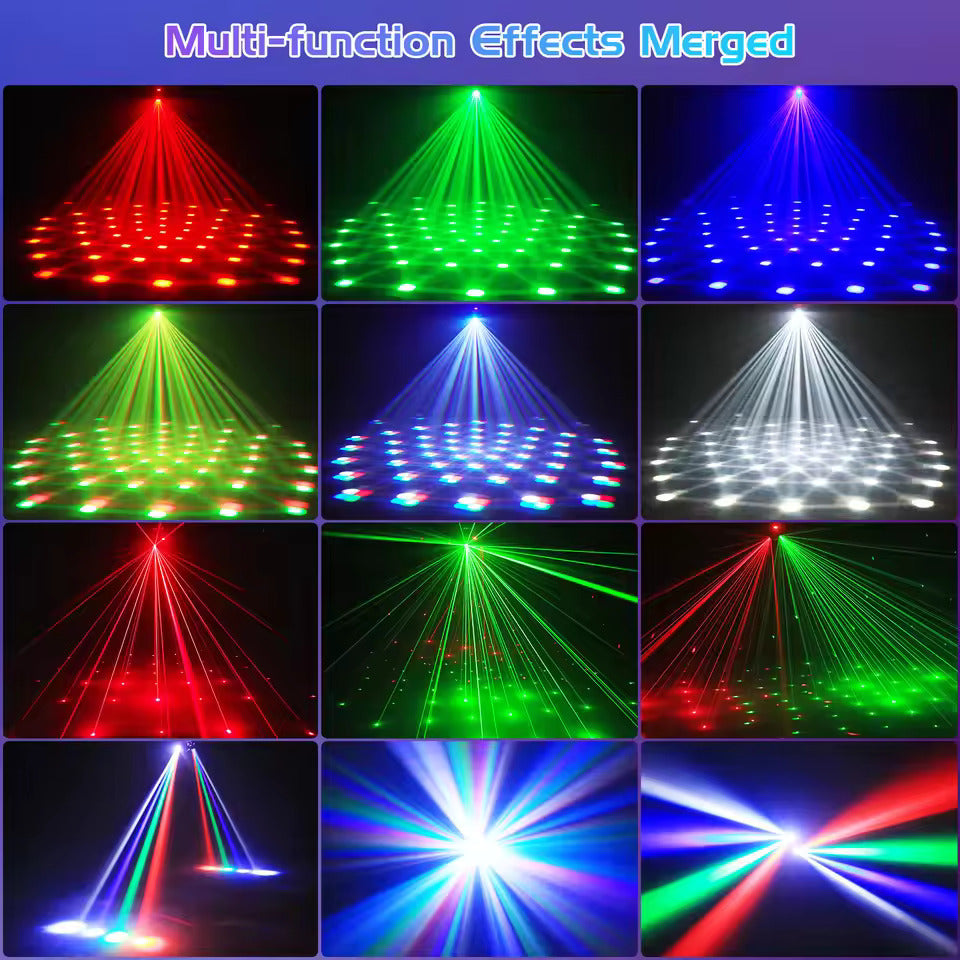 65W Disco PartyLicht, zweiarmer RGBW 4-in-1 LED-Effektstrahler mit Fernbedienung, Bühnenlicht effekt-Projektor für DJ-Partys, Konzerte, Hochzeiten und Theater