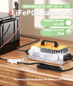 NOEIFEVO 36V 38,4V LiFePO4 nabíječka baterií, 43,8V 25A vodotěsná nabíječka pro golfové auto/loď/RV, s plnou ochranou