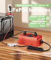 NOEIFEVO 43.8V 12A Waterproof LiFePO4 Battery Charger for 36V (38.4V) 12S LiFePO4 Battery
