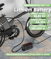 NOEIFEVO 58.8V 2-20A Lithium Battery Charger for 51.8V 52V 14S Lithium Li-Ion Lipo Battery, LCD Display, Adjustable Current, Charger for E-Bike, Scooter, Electric Motorcycle