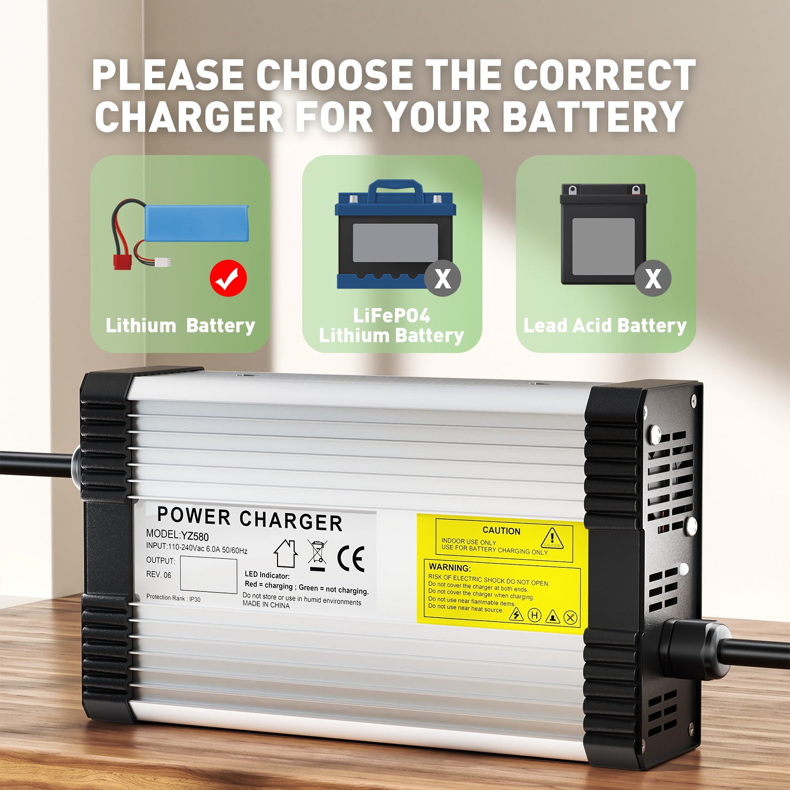 NOEIFEVO 87.6V 4.5A LiFePO4-Batterieladegerät für 72V 76.8V 24S LiFePO4-Batterie, mit Kühlventilator, automatische Abschaltung.