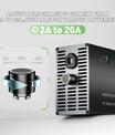 NOEIFEVO 87.6V 2-20A Lithium-LiFePO4-Akkuladegerät für 76.8V 24S LiFePO4-Akku, LCD-Anzeige, Strom einstellbar, Ladegerät für Trolling-Motor, Boot und Wohnmobile