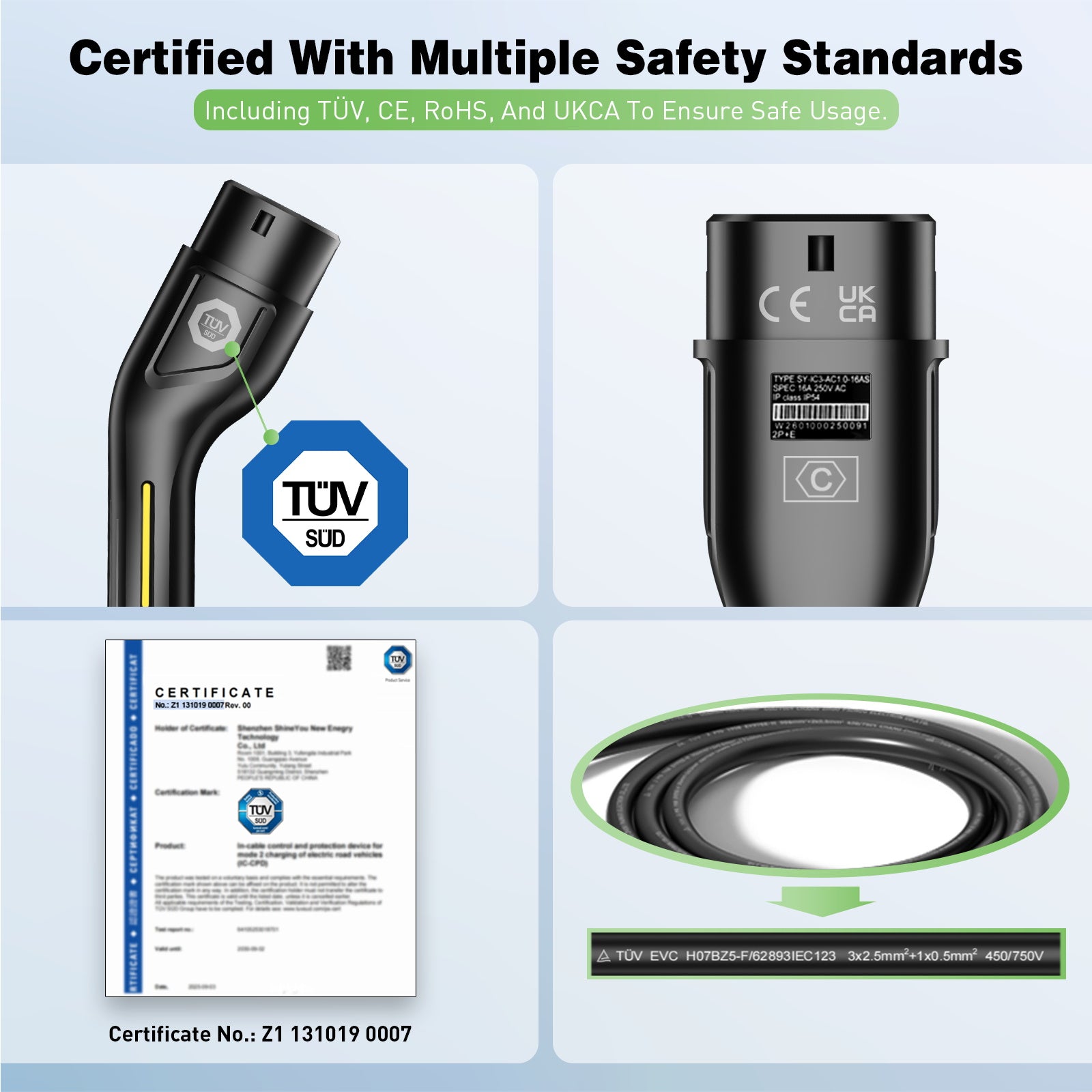 NOEIFEVO 2026 Pro Typ 2 Ladekabel Schuko 220V, 3,7kW Mobile Wallbox mit APP, 6-16A 1-phasig Ladekabel e auto  für Allen EVs(IEC 62196-2) & PHEVS