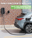 Noeifevo Q5 7KW 11KW 22KW EV vegglader ladestasjon, 5M ladekabel vanntett