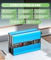 NOEIFEVO 43.8V 2A 3A 3.5A 4A LiFePO4 Batterie-Ladegerät für 12S 36V 38.4V LiFePO4 Batterie, Kühlventilator, automatischer Abschaltung（BLUE）