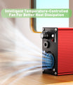 NOEIFEVO 14.6V 5A 6A 7A 8A 10A LiFePO4 Batterie-Ladegerät für 4S 12V 12.8V LiFePO4 Batterie, mit LCD-Anzeige, Kühlventilator, automatischer Abschaltung(RED)