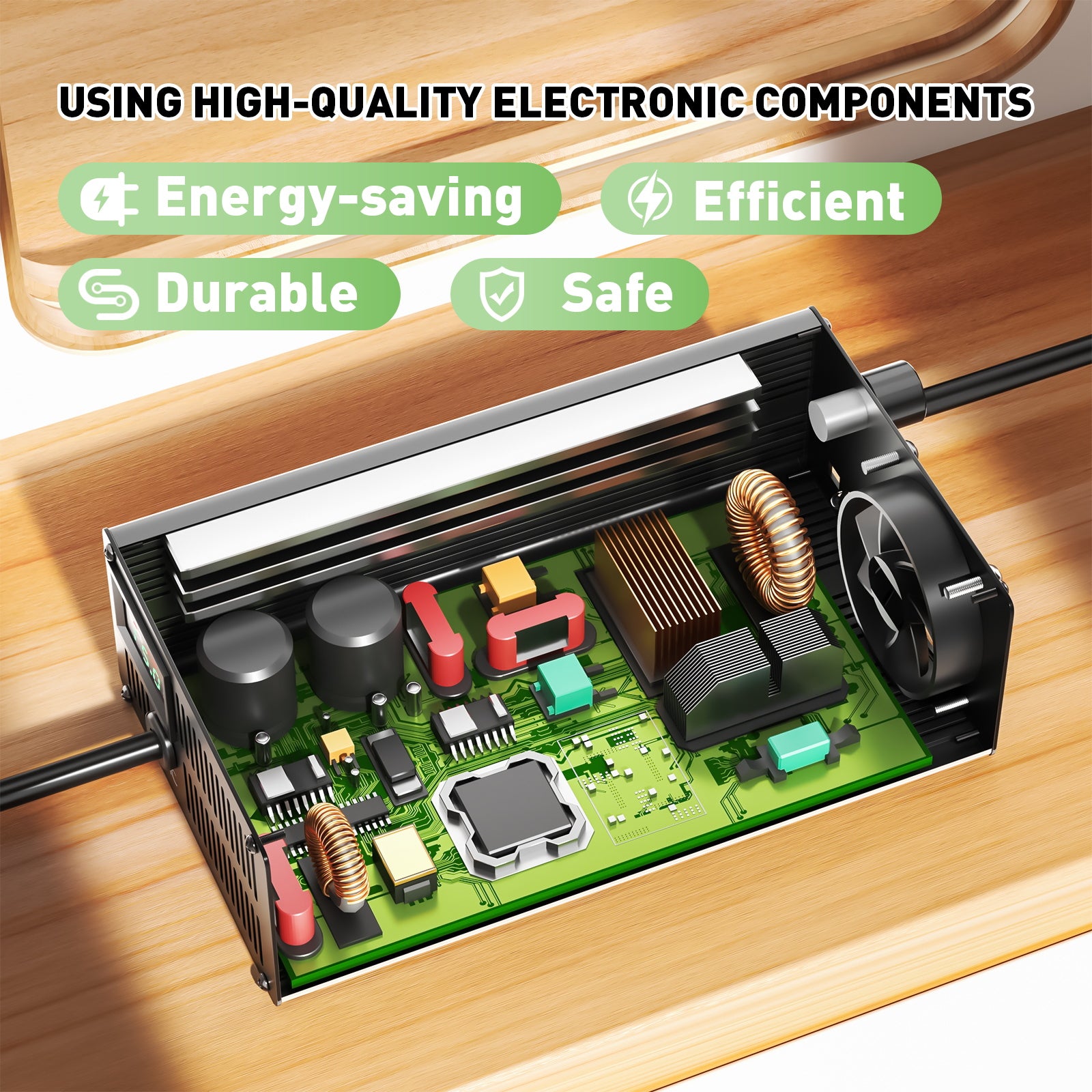 NOEIFEVO 12S Smart Charger for 44.4V Lithium Batteries - 50.4V 15A Adjustable with Fast/Slow Modes (MLC1300)