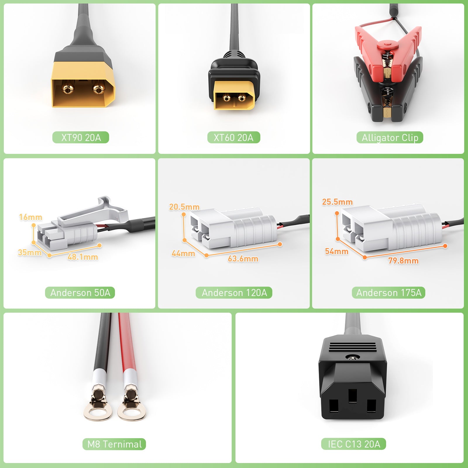 NOEIFEVO 48V 2A-20A Strom Einstellbares Batterieladegerät für Blei-Säure-Batterien, AGM, Gel, Golfwagen-Batterieladegerät, LED-Anzeige
