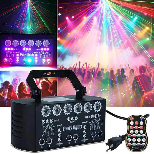 Discolicht Partylicht, LED RGB Licht DJ Projektor Musikgesteuert DJ Disco Lichter, DMX Effektstrahler Für KTV Familientreffen Hochzeit Geburtstag Halloween
