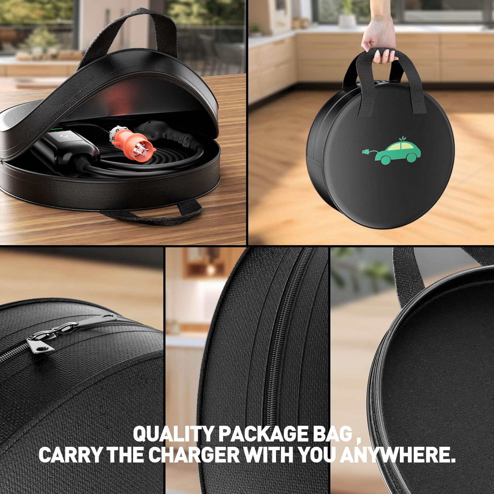 Noeifevo Type 2 Mobile EV Wallbox, 11KW 3-phase CEE16A Adjustable Charging Power EV Charger, 5m/10m/15m EV Charging Cable for Model Y/3, ID.3/4/5, MG4, EX30, e-up, e-tron, Zoe, and other EVs.
