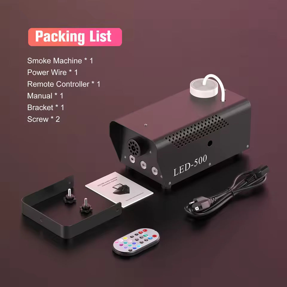 500Watt-Nebelmaschine, RGB-Dreifarben-LED-Mischnebelstrahl, mit Fernbedienung, geeignet für DJs, Discos, Partys, Halloween, Hochzeiten, Weihnachten und andere Anlässe