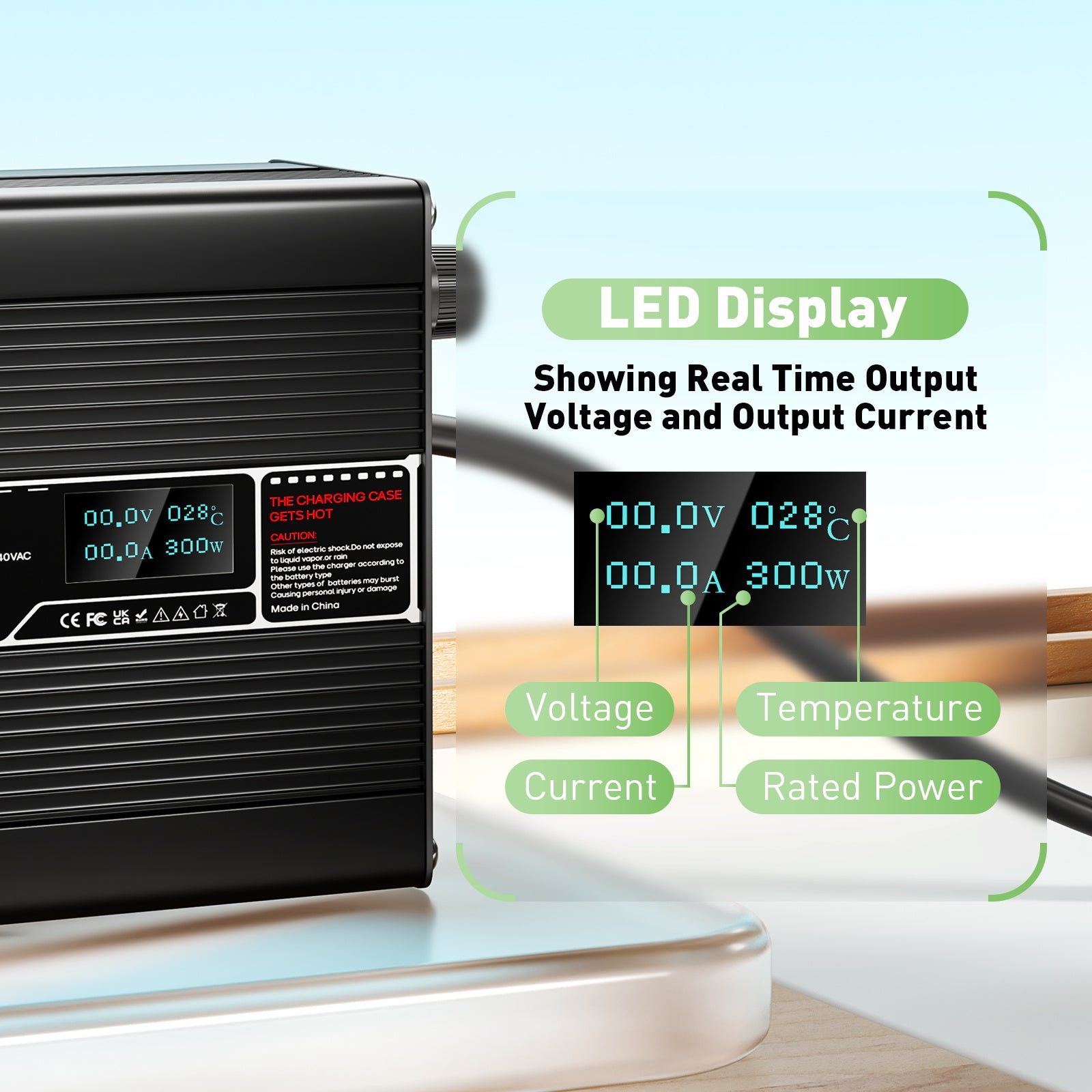 NOEIFEVO 37,8V 4A Ładowarka do akumulatorów litowo-jonowych Li-Ion Lipo 9S 33,3V z wyświetlaczem LCD, wentylatorem chłodzącym, automatycznym wyłączaniem