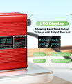 NOEIFEVO 36V 6A blysyre-batterilader, OLED-skjerm, aluminiumsdeksel, intelligent hurtiglader, GX16/XT60/XT90/M8/Anderson 50A