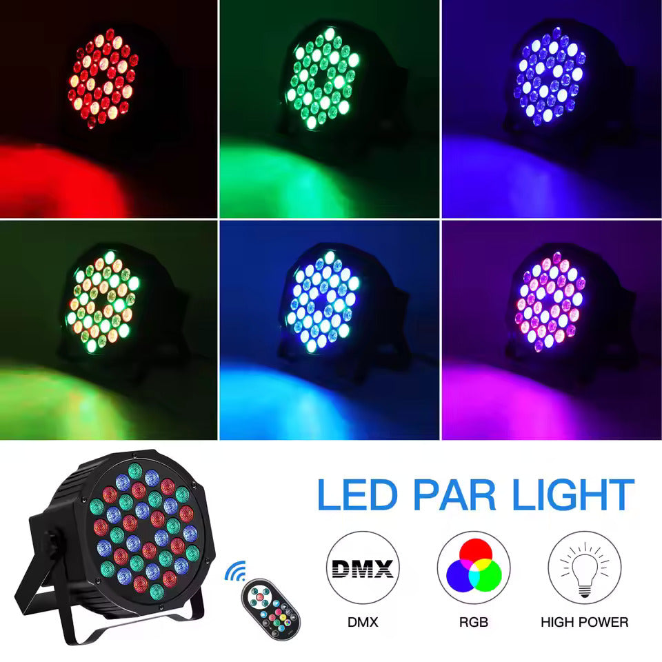 2er-Pack RGB LED Par Strahler, 36 LED Bühnenlicht Partylicht mit Fernbedienung, Discolicht Scheinwerfer Bunt Beleuchtung für Moving Head DJ Party Show Bar Nebelmaschine Halloween Weihnachten