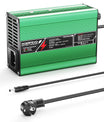 NOEIFEVO 33.6V  2A 3A 4A 5A Lithium-oplader til 8S 29.6V Li-Ion Lipo-batterier, Køleventilator, Automatisk Afbrydelse (GRØN)