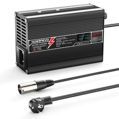NOEIFEVO 24V 8A Smart LiFePO4 Charger with LCD Display - 29.2V Output (Aluminum Housing with Cooling Fan)
