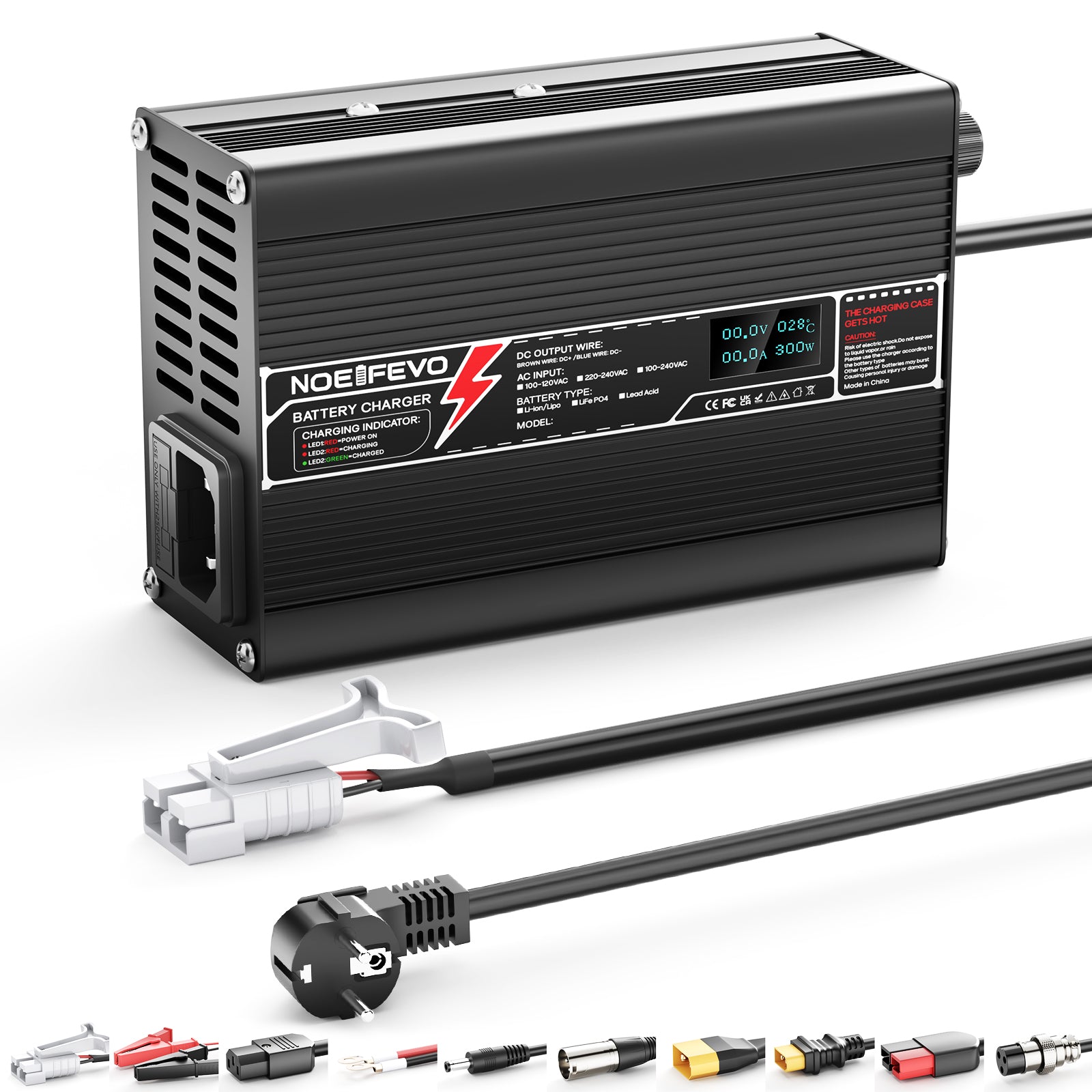 NOEIFEVO 67.2V 4A Lithium Battery Charger for 16S 59.2V E-bike/Scooter Battery Packs