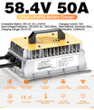 NOEIFEVO 58.4V 50A LiFePO4 Battery Charger for 51.2V (48V) 16S LiFePO4 Battery, waterproof, activated at 0V BMS