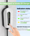 NOEIFEVO F095 Type 2 to Schuko EV Charging Cable for Electric Vehicles, 3.5KW, Adjustable Current from 6A to 16A, 3m/5m/10m