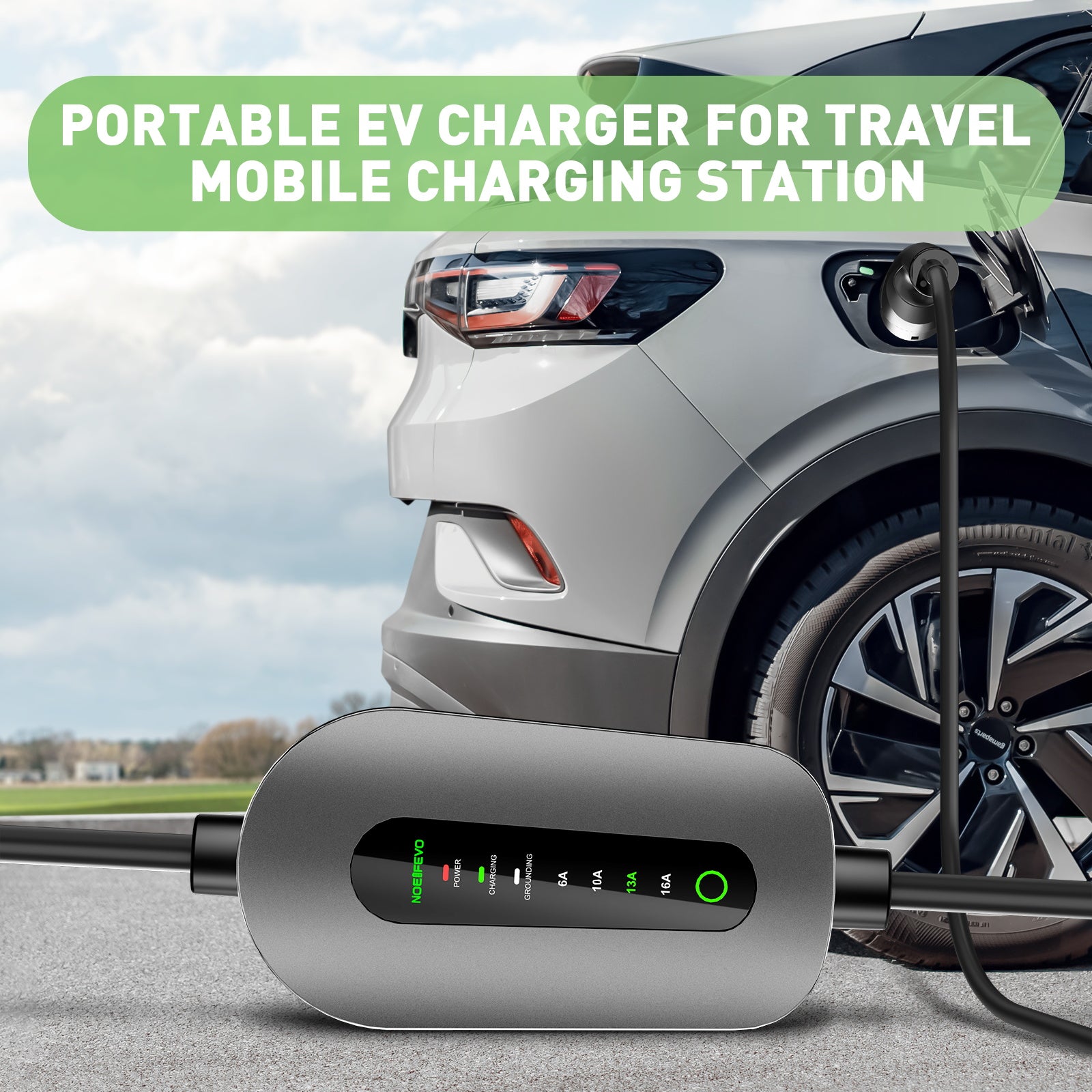 NOEIFEVO F095-3 Type 2 to CEE16A EV Charging Cable for Electric Vehicles, 11kW Wallbox, Adjustable Current from 6A to 16A, 3m/5m/10m