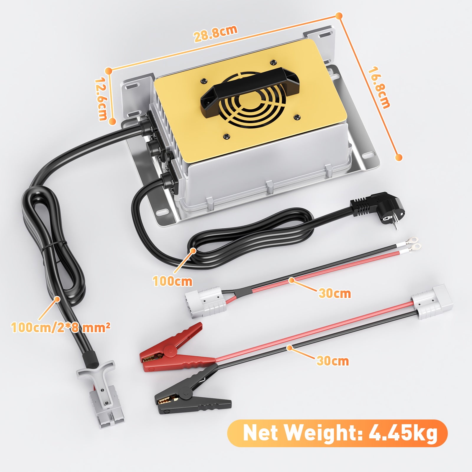 NOEIFEVO 29.2V 50A Fast Charger for 24V, 25.6V Lithium LiFePO4 Battery, waterproof, 0V BMS Activation