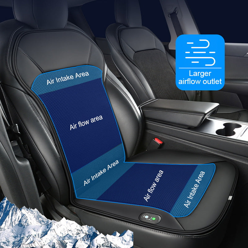 NOEIFEVO Funda de Asiento Refrigerante para Auto, Almohadilla Refrigerante de Verano con 20 Ventiladores, Masaje, Ventilación, Funda de Asiento con Ventiladores, 12V/24V Funda de Asiento Frontal para Auto (Negra, 1 Unidad)