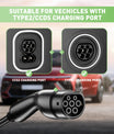 NOEIFEVO Typ2 Mobile Wallbox/Ladestation 11 kW 3-Phasen, 6-16 A Einstellbarer Ladestrom, 1-12 Stunden Verzögerungs-Ladung, CEE 16A auf Typ2 Tragbarer EV-Ladegerät mit 5m Ladekabel, Für alle Typ2 EV & PHEV