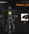 2 Stück 72W 15000LM Lumen Auto Scheinwerferlampe,  H7 H11 9005 9006  LED Lampe