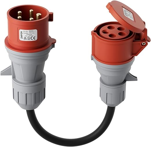 Adattatore CEE da spina 32A a presa 16A, adattatore trifase 400V per 11KW  EV da caricabatterie