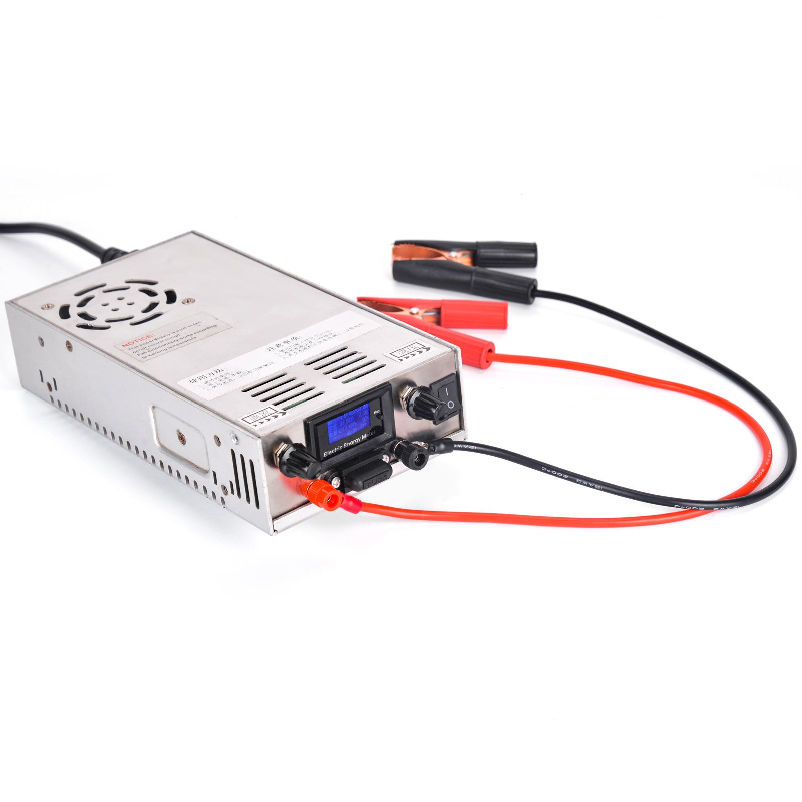 NOEIFEVO Justerbar spenning og strømområde 0-100V 1-7A batterilader, Kompatibel med 3,7V 6V 12V litium-, LiFePO4- og blysyrebatterier