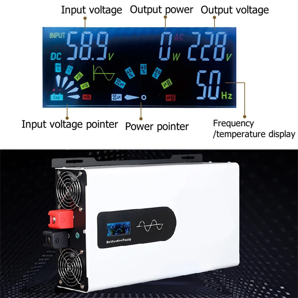 Inverter 60V to 230V, Pure Sine Wave, 3000W, 4000W, 5000W, Portable DC-AC Power Converter, Car Solar Inverter