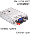 NOEIFEVO Justerbar spenning og strømområde 0-100V 1-7A batterilader, Kompatibel med 3,7V 6V 12V litium-, LiFePO4- og blysyrebatterier