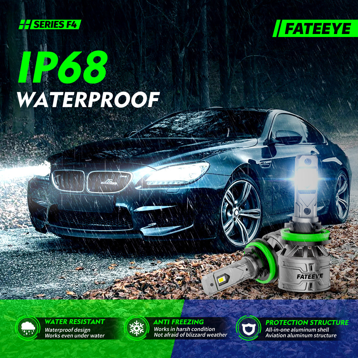 2 Stück 60W 13000 Lumen Auto Scheinwerferlampe, H7 H11 9006 9005 H4  LED Lampe