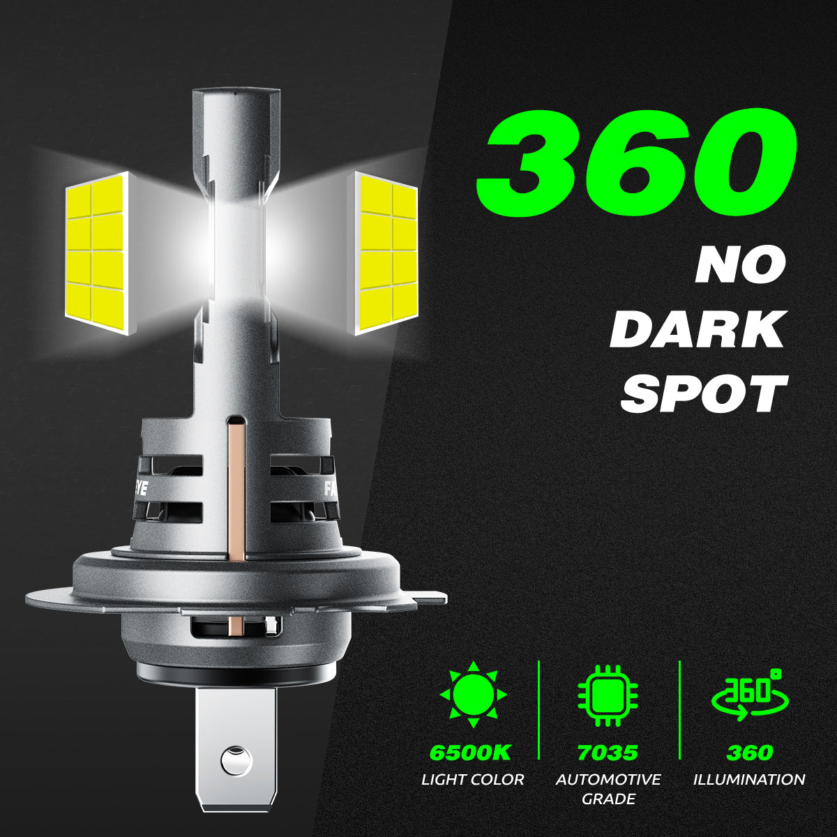 2 Stück 60W 12000LM Lumen Auto Scheinwerferlampe, H7 LED Lampe