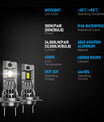 2 Stykker 100W 24000 Lumen Bil Hovedlyspærer, H7 H11 9005 9006 H4 LED Pærer