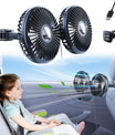 Ventilador para carro para o banco traseiro, ventilador de assento giratório 360°, ventilador veicular com 3 velocidades controladas separadamente, ventilador USB para todos os veículos, SUVs e caminhões