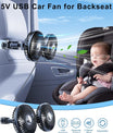 Ventilador para carro para o banco traseiro, ventilador de assento giratório 360°, ventilador veicular com 3 velocidades controladas separadamente, ventilador USB para todos os veículos, SUVs e caminhões