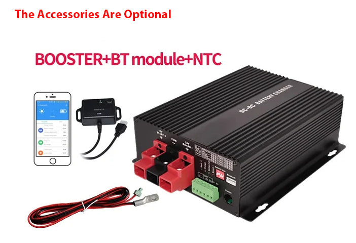 NOEIFEVO 12V 30A DC to DC Smart Charger with Booster, supports Bluetooth app, for LiFePO4 batteries, lithium batteries, lead-acid AGM
