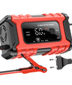 NOEIFEVO 6A Autobatterie Ladegerät, 12V Smart vollautomatische KFZ Batterieladegerät mit Temperaturkompensation für Auto LKW Motorrad Rasenmäher Boot Marine Batterien