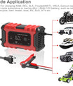 NOEIFEVO 6A Autobatterie Ladegerät, 12V Smart vollautomatische KFZ Batterieladegerät mit Temperaturkompensation für Auto LKW Motorrad Rasenmäher Boot Marine Batterien
