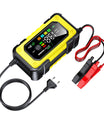 Cargador de batería para automóvil 7A, cargador de batería inteligente totalmente automático de 12V con pantalla LCD, adecuado para baterías de automóvil, motocicleta, cortacésped, bote y marina.
