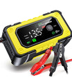Cargador de batería para automóvil 7A, cargador de batería inteligente totalmente automático de 12V con pantalla LCD, adecuado para baterías de automóvil, motocicleta, cortacésped, bote y marina.