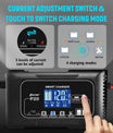 NOEIFEVO 20A auto-acculader, 12V/24V auto-acculader, auto-acculader, druppellader en desulfator voor motorfiets, grasmaaier, boot, lithium, LiFePO4, loodzuur (AGM, gel, etc.)