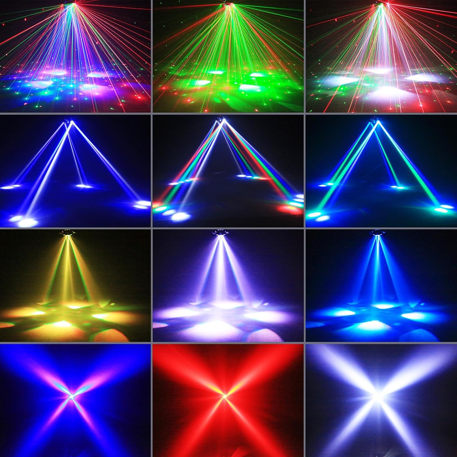 120W Bühnenlicht 4-in-1 RGBW Moving Head Lichteffekt Laserlicht Scheinwerfer Partylicht mit Fernbedienung für Disco, DJ, Bar, Geburtstagsfeier