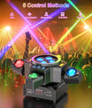 120W Bühnenlicht 4-in-1 RGBW Moving Head Lichteffekt Laserlicht Scheinwerfer Partylicht mit Fernbedienung für Disco, DJ, Bar, Geburtstagsfeier